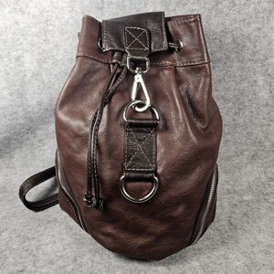 Lavorazione Artigianale Brown Italian Genuine Leather Rucksack Backpack READ